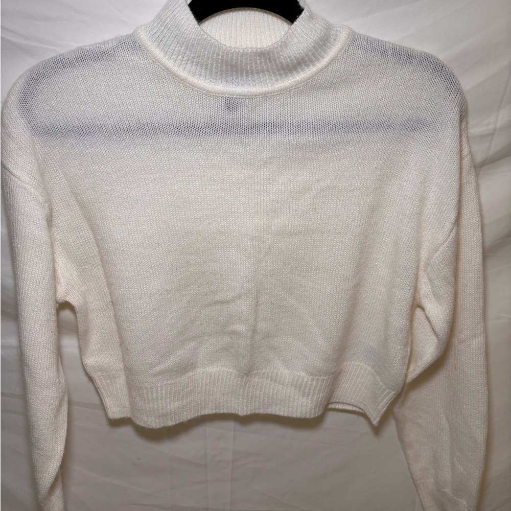 Women's White Turtleneck Sweater